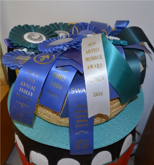 Basket of award ribbons