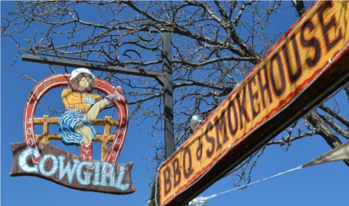 Cowgirl BBQ sign