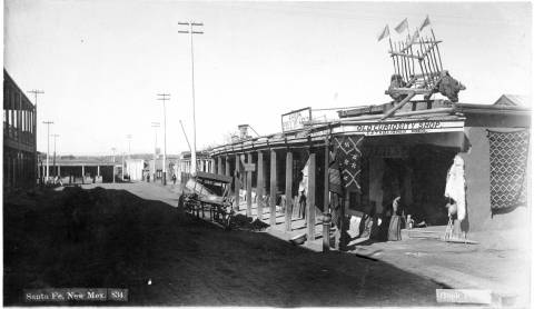 Golds_Old_Curiosity_Shop_San_Francisco_Street_at_Burro_Alley_Santa_Fe_New_Mexico W.E.Hook. Mid-late 1800s. Photo: Palace of the Governors Photo Archives